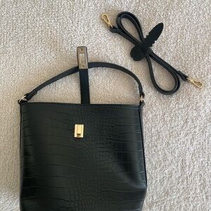 H&M Black Shoulder Bag with Gold Hardware